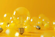 © sssimone - Light bulbs, 3D render  abstract minimal concept, yellow background