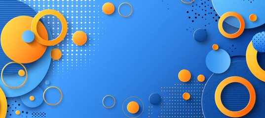 Poster - Blue geometric gradient shapes banner with concrete stone pattern for web and print design