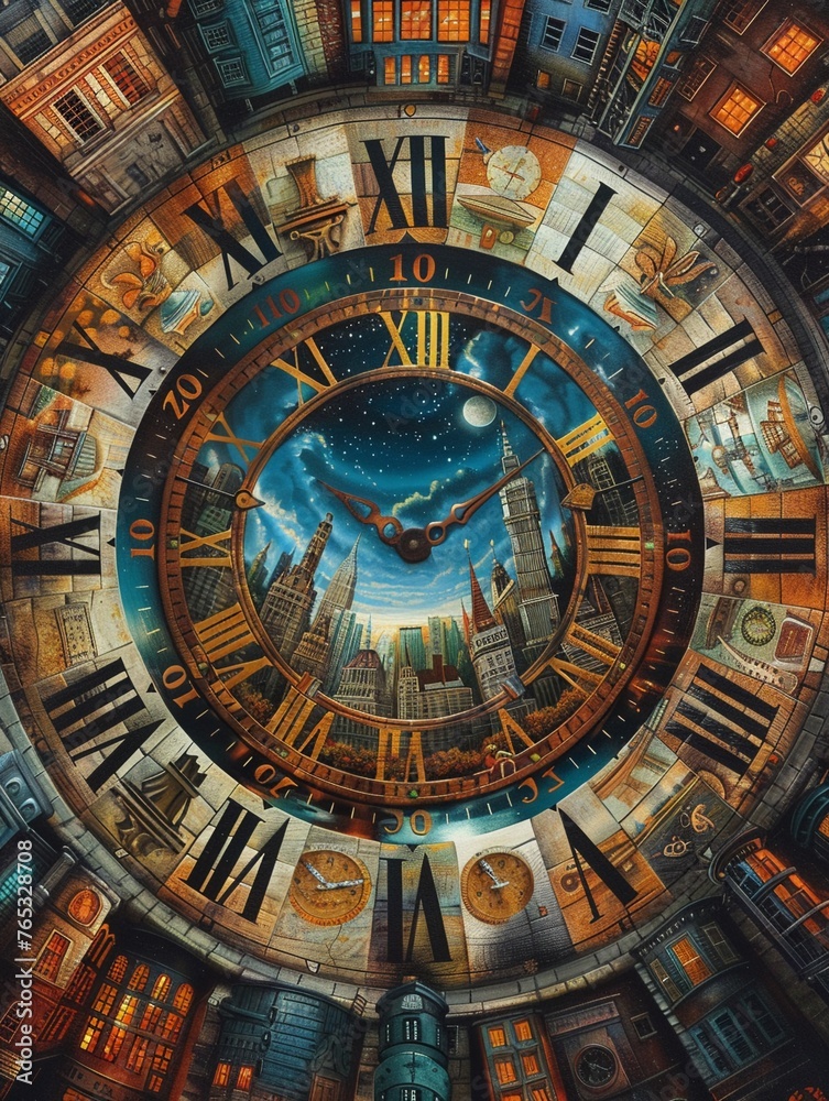 Capture a high-angle view showcasing diverse cultural representations ...