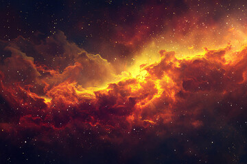 Colorful cosmic nebula shrouded in space dust, celestial wonders cosmic starry sky concept illustration
