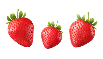 Wall Mural - strawberries isolated on transparent background cutout