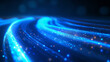 © Wasin Arsasoi - Blue light streak, fiber optic, speed line, futuristic background for 5g or 6g technology wireless data transmission, high-speed internet in abstract. internet network concept. vector design.