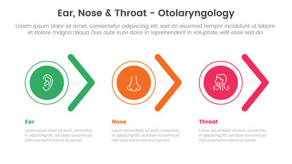 Poster - ent health treatment disease infographic 3 point stage template with circle and arrow shape right di