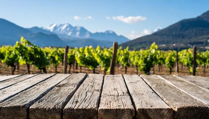 aged wooden table rough and weathered texture background of vineyard retro old table background of empty space for your decoration magic christmas time and winter landscape of mountains natural l