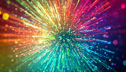 Wall Mural - abstract colorful particles and sprinkle powder explosion for holiday celebration like holi festival shiny rainbow lights wallpaper background for ads or gifts wrap web design