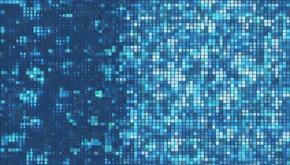 Canvas Print - digital technology background digital data square blue pattern pixel background