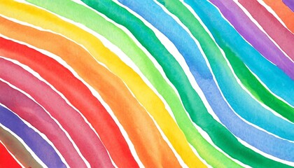 Poster - rainbow stripes abstract watercolor background