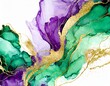 Purple/Green/Gold Ink on Marble - 4