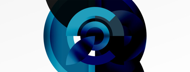 Leinwandbilder - Round elements and circles geometric minimal composition background. Vector Illustration For Wallpaper, Banner, Background, Card, Book Illustration, landing page