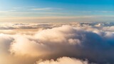 Fototapeta Na sufit - clouds background in soft warm pastel and neutral colors aesthetic minimalism wallpaper for social media content view of sky above clouds serene calming backdrop tranquility and simplicity