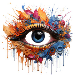 Fototapete - Vision t-shirt printing desine multicolored on isolated background
