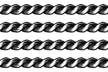 Poster - abstract design of  Knitting braids rope pattern. Vector illustration strands of rigging