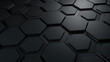 © ribelco - Abstract dark hexagon pattern on black grey neon background technology style. Modern futuristic honeycomb concept.