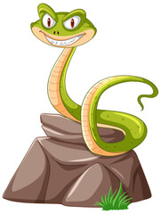 Poster - Vector illustration of a smiling green snake