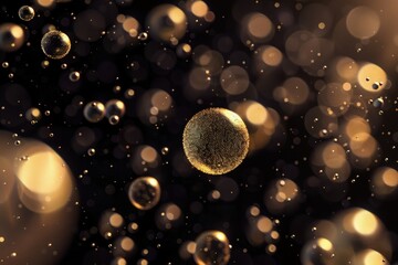 Wall Mural - Abstract particles background with sphere shapes that have been heavily deformed by noise displacement force .