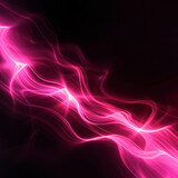 Fototapeta  - Abstract neon pink swirls on a dark background, embodying energy and dynamic motion