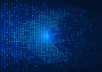 Fototapete - Abstract background, dotted arrow flying at high speed. It shows the development of technology businesses that are growing rapidly and spreading all over the world.