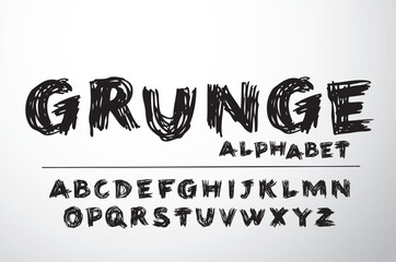 Vector hand drawn alphabet font