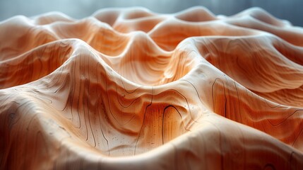 Wall Mural - Closeup of wood resembling waves, blending Human body and Geological phenomenon