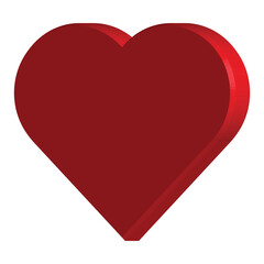 Poster - red heart 3d. vector symbol on transparent background.
