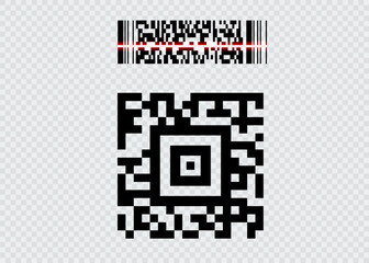 Barcode isolated on transparent background. Vector icon.