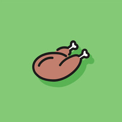 Poster - Line icon of chicken meat. Poultry, cooking, meat product. Food concept. Can be used for topics like dieting, supermarket, meal