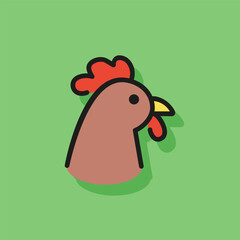 Wall Mural - Line icon of hen head. Chicken, poultry, poultry store. Food concept. Can be used for topics like farming, supermarket, livestock