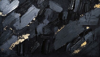 Canvas Print - abstract rough gold black art painting texture, with oil acrylic brushstroke, pallet knife paint on canvas