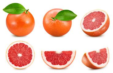 Wall Mural - Isolated grapefruit with leaf