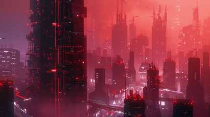 Poster - Futuristic city at night