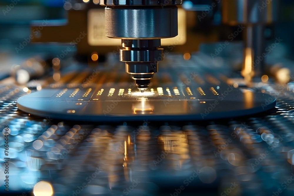 Semiconductor Chip Etching Process in a Manufacturing Facility. Concept ...