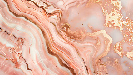  A Close-up of Rose Gold Marble Texture