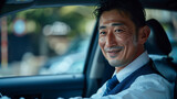 Fototapeta  - 笑顔のタクシー運転手