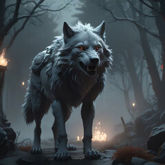  wolf howling at night