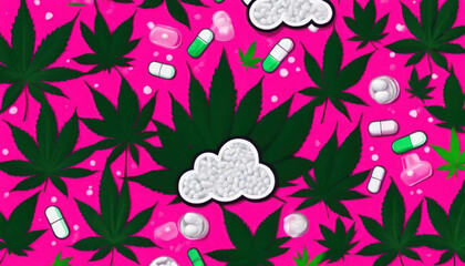 Wall Mural - marijuana leaf background or marijuana cannabis leaf or marijuana leaf seamless or medicine content or marijuana medicine