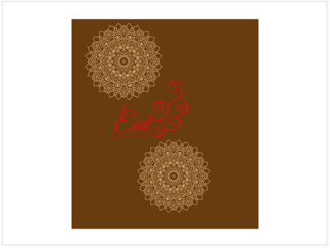 Eid Mubarak Typography ,logo and illustration.