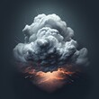 Generate a detailed closeup illustration of storm clouds in a 3D format , graphic design
