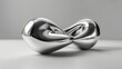 3D rendered modern illustration of Y2K chrome 3D objects with trendy metallic elements. Silver glossy abstract shape.