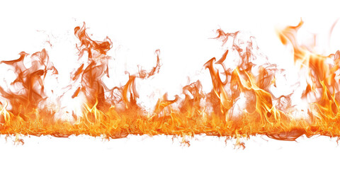 red hot fire isolated on white or transparent png