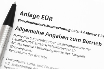 Sticker - Einnahmenüberschussrechnung Steuerformular Anlage EÜR