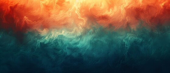  An orange and blue background with smoke rising from the center of the image