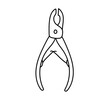 Manicure tool - Nippers. Vector illustration in doodle style.