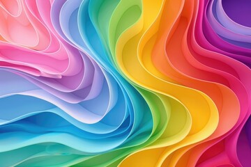 Poster - Colorful waves flow in a rhythmic pattern, resembling a rainbow spectrum.