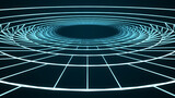 Fototapeta Do przedpokoju - Abstract tunnel of lines. 3D wormhole with a mesh structure. Vortex. 3d rendering