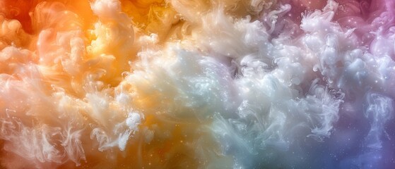 Wall Mural -  A rainbow-colored cloud of smoke is depicted in the picture