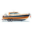 boat with trailer nautical transport luxury flat ve