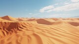 Fototapeta  - Desert only sand. Extreme heat everywhere. Generative AI