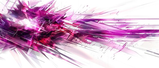 Wall Mural -  1) purple & white abstract w/ lines & shapes; 2) white & lines & shapes on a plain white backdrop