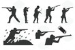 Vector Skeet Shooter SVG, Shooting Silhouette Hunting amp Shooting SVG, Trapshooting SVG, Shooting Players