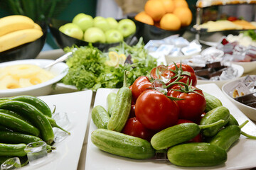 Wall Mural - Varied Assortment of Fresh Vegetables on a Table